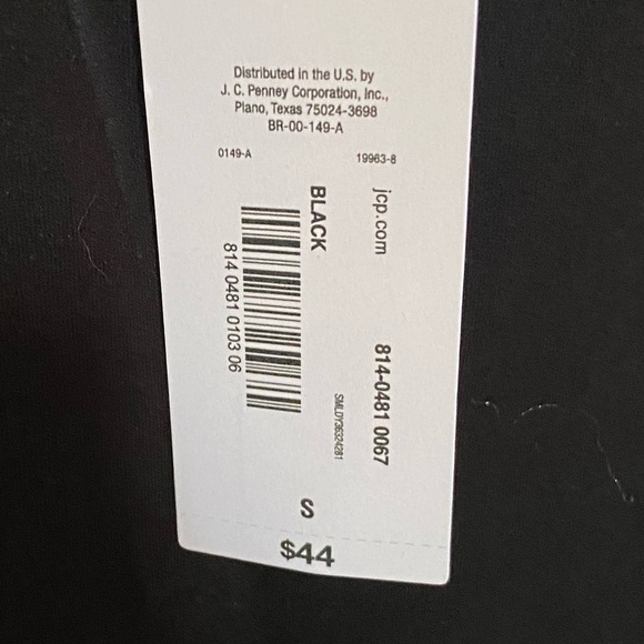 Liz Claiborne Black Women’s Long Sleeve Shirt Scoop Neck & Gold Buttons sleeve - Picture 4 of 4